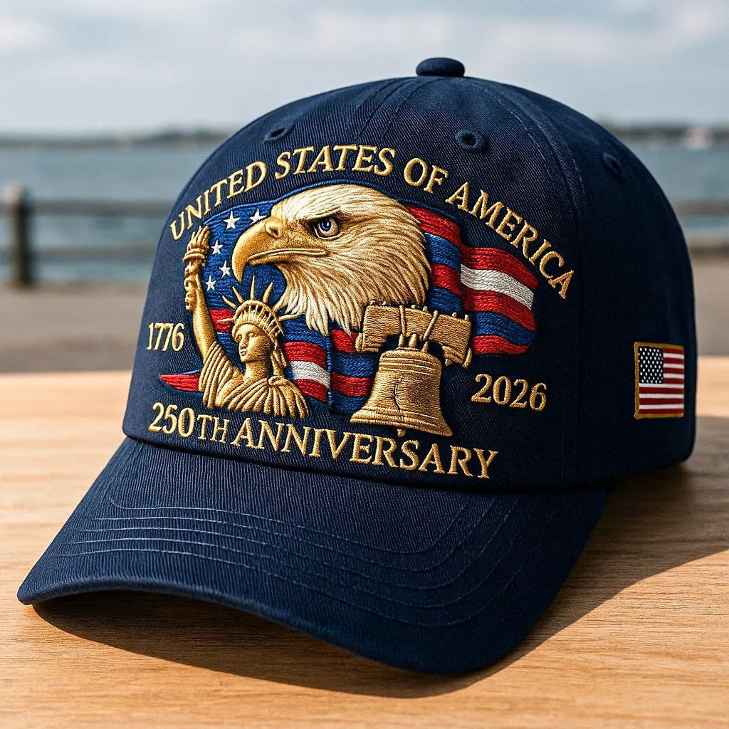 Thriftgiftshop Eagle And Liberty United States 250th Anniversary Hat USA Flag Gift Ideas