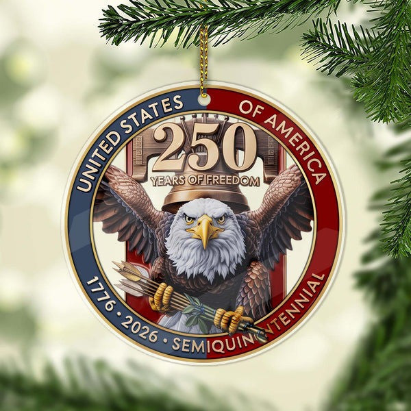 Thriftgiftshop Eagle Bell 250th Freedom Christmas Ornament American Patriotic Gifts For Veteran Dad
