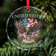 Thriftgiftshop Eagle Flag 250th Anniversary Christmas Ornament American Spirit Crystal Keepsake Gifts