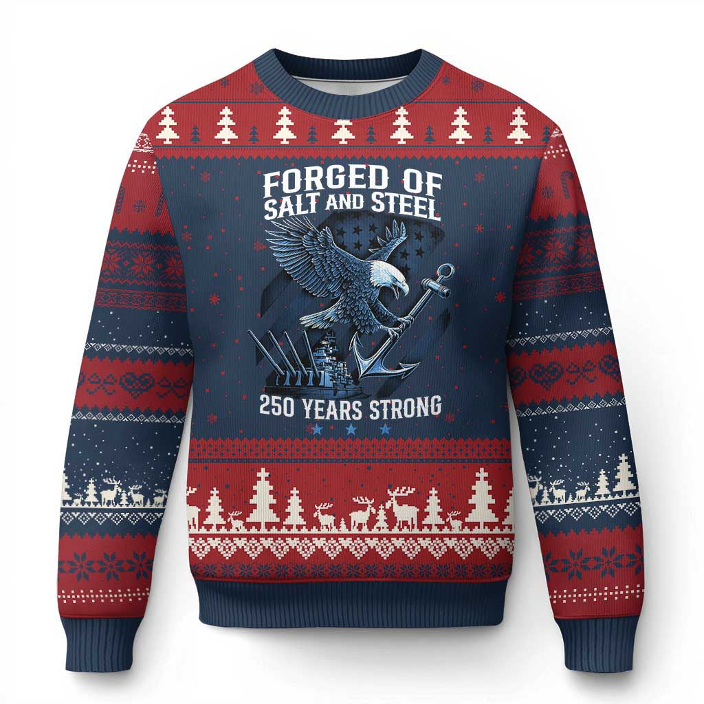 Thriftgiftshop Eagle Forged Of Salt Ugly Christmas Sweater Xmas Eagle Sweater 250th Anniversary Gifts
