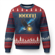 Thriftgiftshop Eagle MMXXVI Ugly Christmas Sweater Xmas Epic Patriotic Sweater 250th Anniversary Gifts