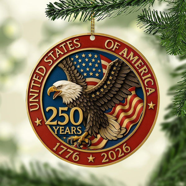 Thriftgiftshop Eagle Symbol USA 250th Anniversary Christmas Ornament Xmas Decor Best America Gifts