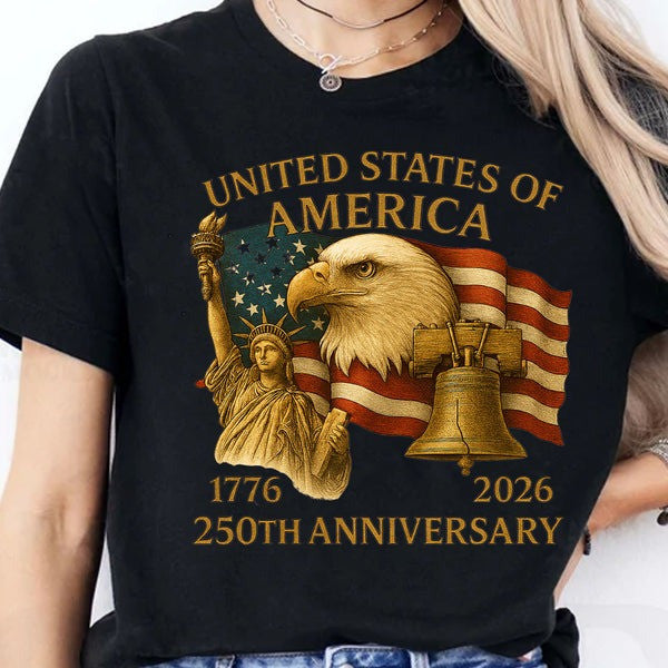 Thriftgiftshop Eagle United States Of America 250Th Anniversary T-Shirt 1776 2026 Patriotic Apparel