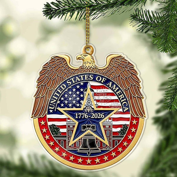 Thriftgiftshop Eagle USA 1776 2026 Christmas Ornament Patriotic Eagle And Flag 250th Gifts For Friend