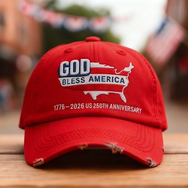 Thriftgiftshop God Bless America 1776 2026 Hat 250th Anniversary Baseball Cap God Inspired Gifts