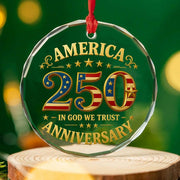 Thriftgiftshop In God We Trust 250th Anniversary Christmas Ornament Celebrating Freedom Day USA Gifts