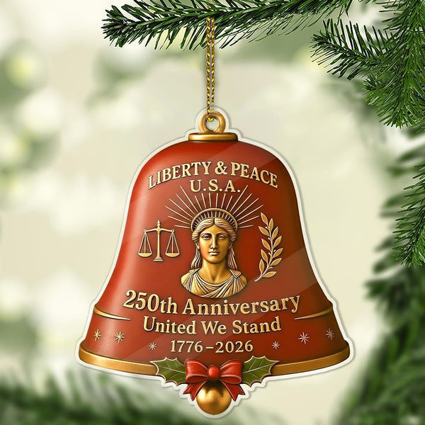Thriftgiftshop Statue Of Liberty USA 250th Anniversary Bell Christmas Ornament America Birthday Gifts