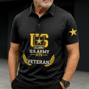 Thriftgiftshop United States Army Veteran Polo Shirt 1775 250th Anniversary USA Military Clothing Gifts For Patriots