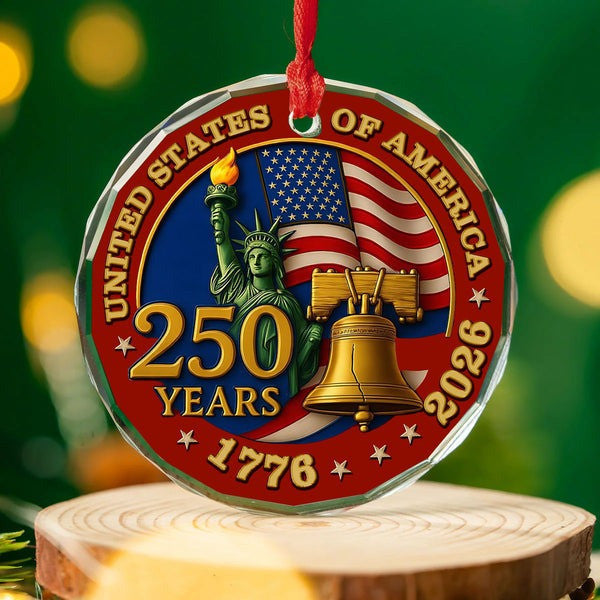 Thriftgiftshop United States Of America 250th Glass Ornament Liberty Independence Day Christmas Decor