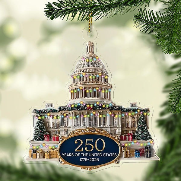 Thriftgiftshop US Capitol Hill 250th Anniversary Christmas Ornament USA Decoration Freedom Day Gifts
