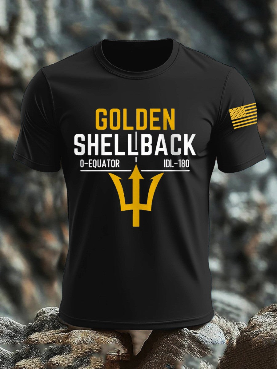 Thriftgiftshop U.S Navy 250th Anniversary T-shirt Golden Shellback Unique Navy Veteran Clothing