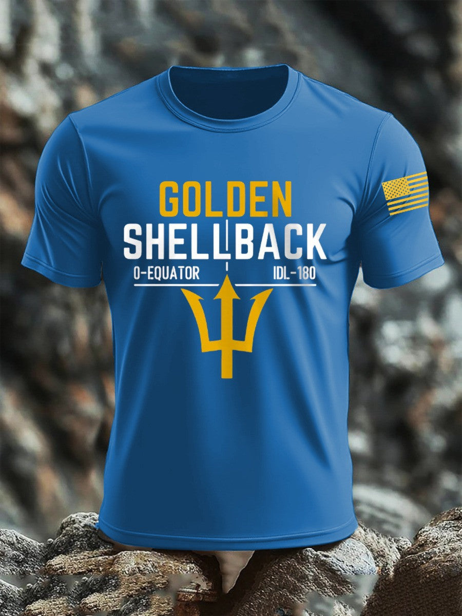 Thriftgiftshop U.S Navy 250th Anniversary T-shirt Golden Shellback Unique Navy Veteran Clothing