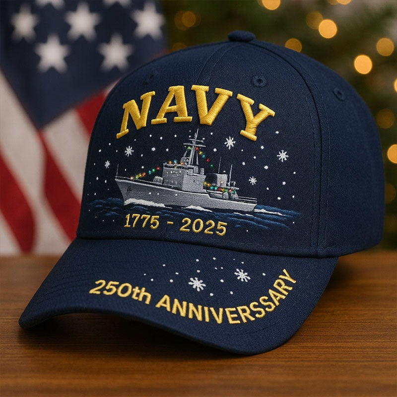 Thriftgiftshop U.S Navy Veteran Hat 250th Anniversary 1775 2025 Military Cap Christmas Gifts