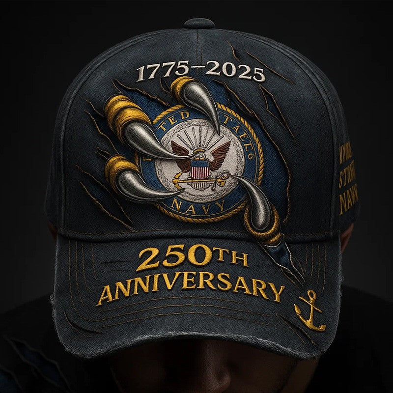 Thriftgiftshop U.S Navy Veteran Hat 250th Anniversary 1775 2025 Veteran Cap Presents Ideas