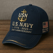 Thriftgiftshop U.S Navy Veteran Hat 250th Anniversary Sea Power Since 1775 Military Cap Patriotic Gifts