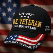 Thriftgiftshop U.S. Veteran 250th Anniversary Hat 1775 2025 Honor Duty Sacricie Strong Cap Veteran Gifts