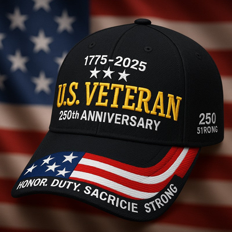 Thriftgiftshop U.S. Veteran 250th Anniversary Hat 1775 2025 Honor Duty Sacricie Strong Cap Veteran Gifts