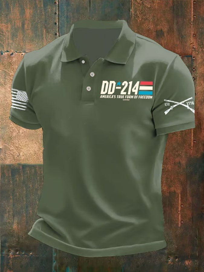 Thriftgiftshop US Veteran 250th Anniversary Polo Shirt DD 214 America's True Form Of Freedom Apparel Merch