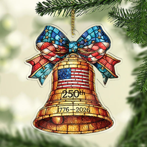 Thriftgiftshop Xmas Bell 250th USA Freedom Christmas Ornament American Xmas Decor Patriotic Item Gifts