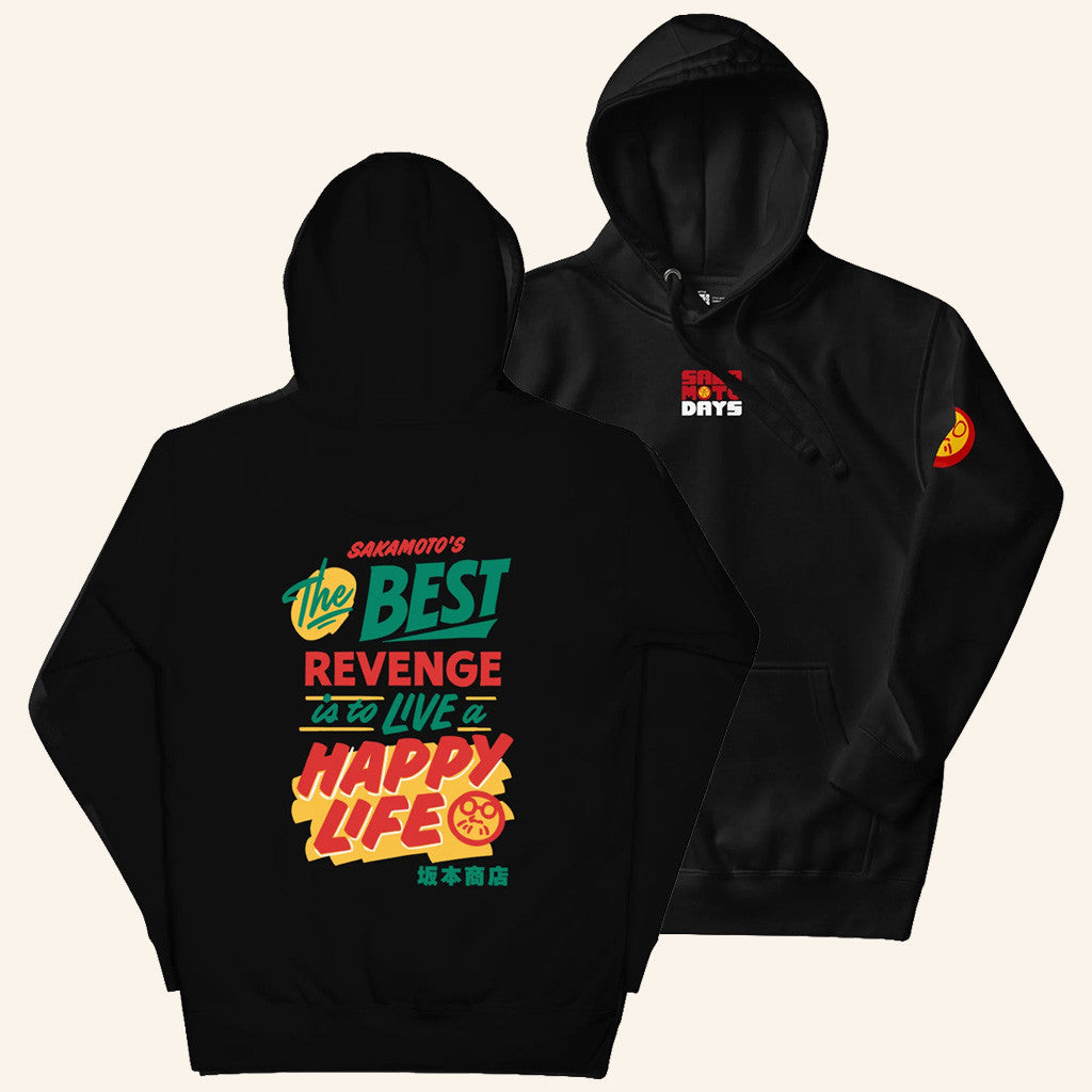 Sakamoto Days Merch Live A Happy Life Hoodie Birthday Gifts For Wife - Thriftgiftshop