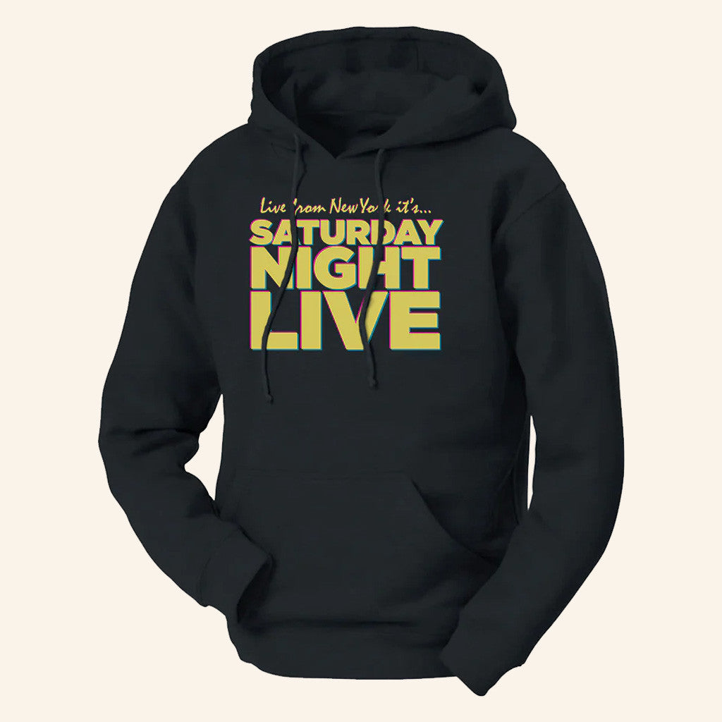 Saturday Night Live Merch Live From New York Black Hoodie Birthday Gift Ideas For Dad - Thriftgiftshop