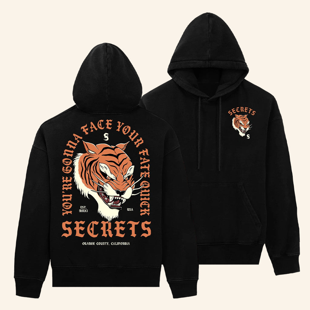 Secrets Merch Secrets Tiger Black Hoodie Presents For Music Lovers - Thriftgiftshop