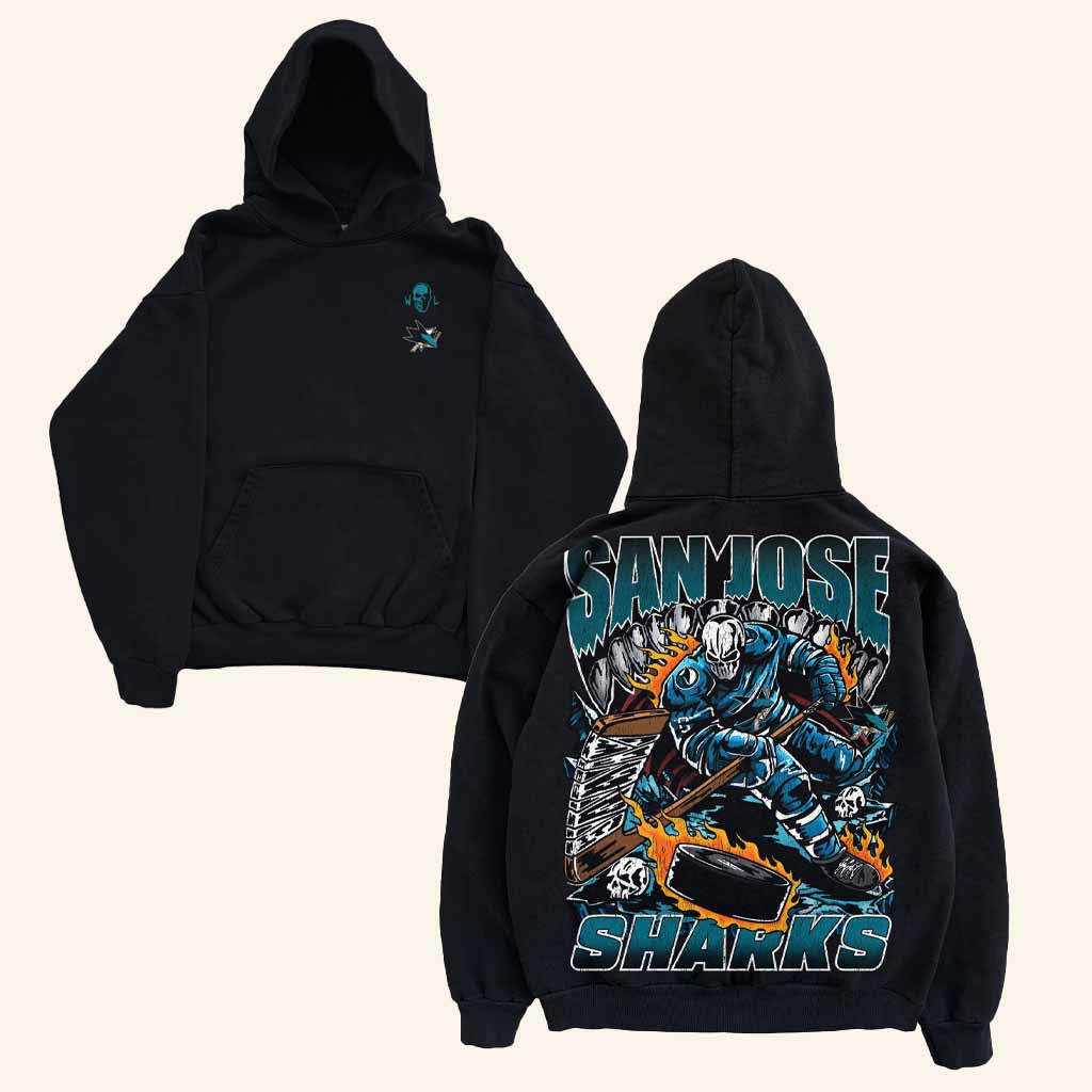 Sharks Pro Merch San Jose Sharks X Warren Lotas Sharks Black Hoodie Gifts For Boyfriend - Thriftgiftshop