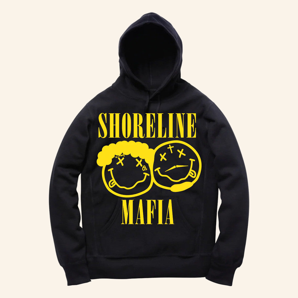 Shoreline Mafia Merch Shoreline Mafia Smile Black Hoodie Gifts For Hip Hop Lovers - Thriftgiftshop