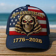 Skull 250th Anniversary Hat Horror Themed 1776 2026 Cap Gift For Veterans Who Love Skull
