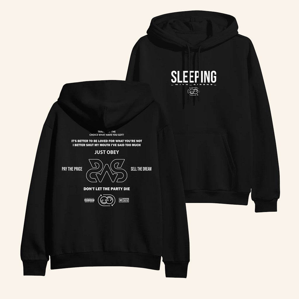 Sleeping With Sirens Merch Just Obey Black Hoodie Good Gifts For Boyfriend - Thriftgiftshop