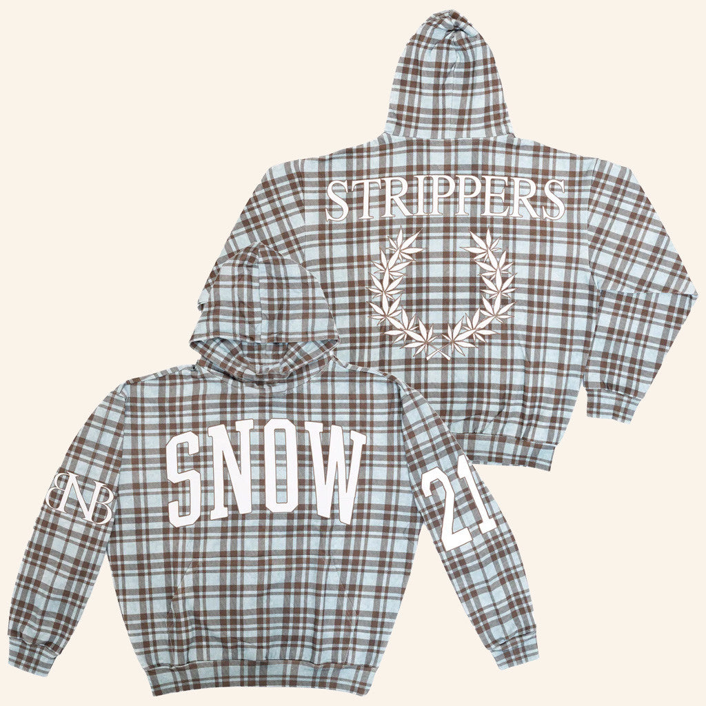 Snow Strippers Merch Snow Strippers Plaid Hoodie Music Lover Gifts For Him - Thriftgiftshop