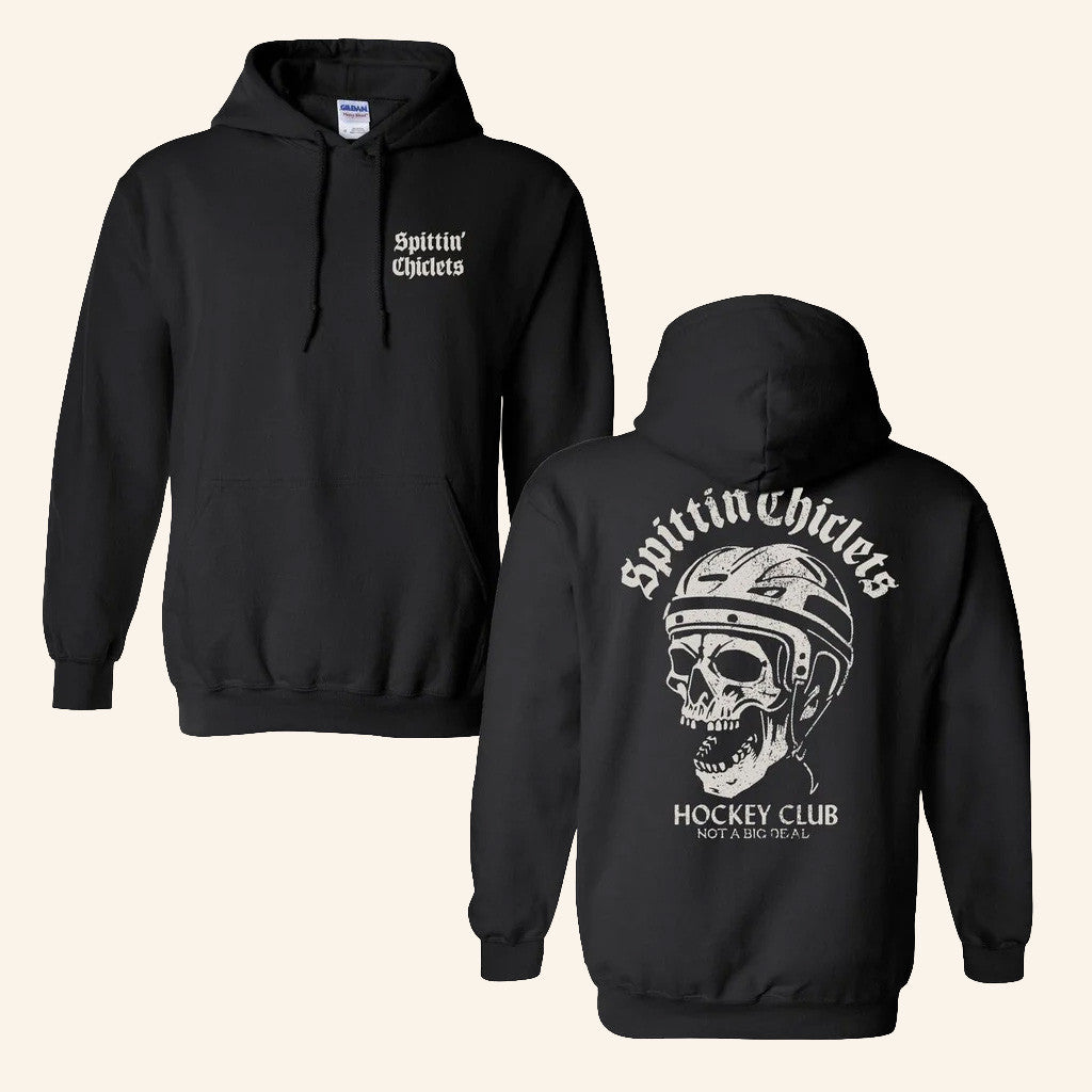 Spittin Chiclets Merch Spittin Chiclets Skull Hockey Club Hoodie Gifts For Him - Thriftgiftshop