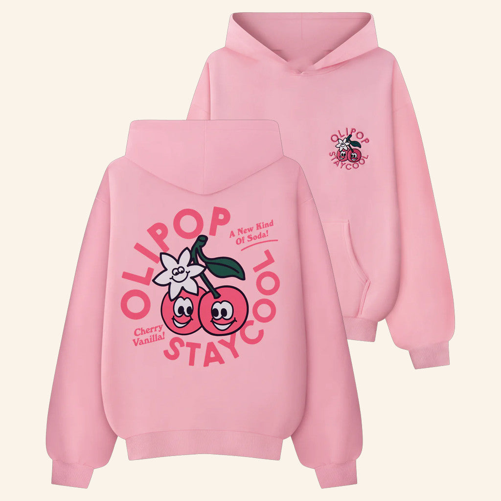 Staycool X Olipop Merch Olipop Cherry Vanilla Hoodie Christmas Gifts For Girlfriend - Thriftgiftshop