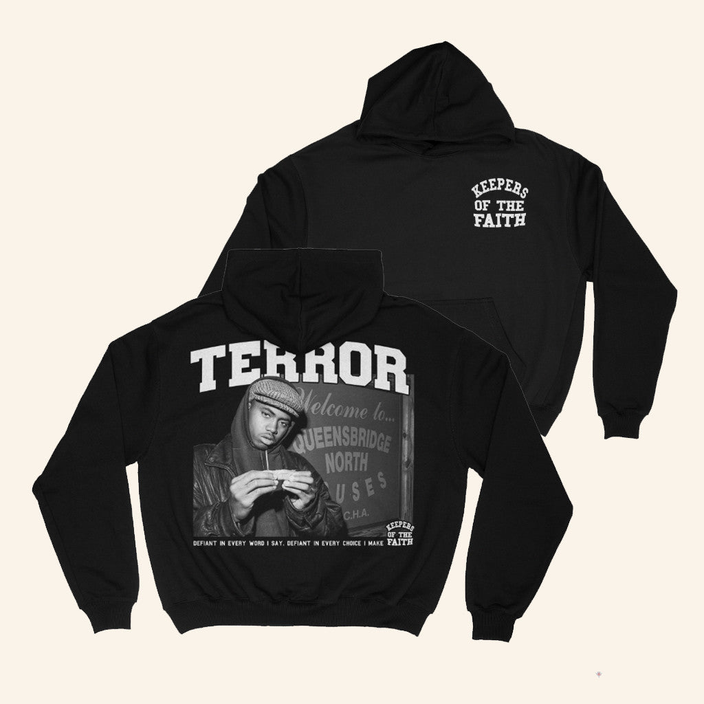 Sticktight Merch Terror Defiant Hoodie Nas Merch Gifts For Rapper Fans - Thriftgiftshop
