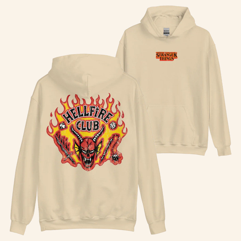 Stranger Things Merch Stranger Things Hoodie Burning Hellfire Club Hoodie Present For Husband - Thriftgiftshop