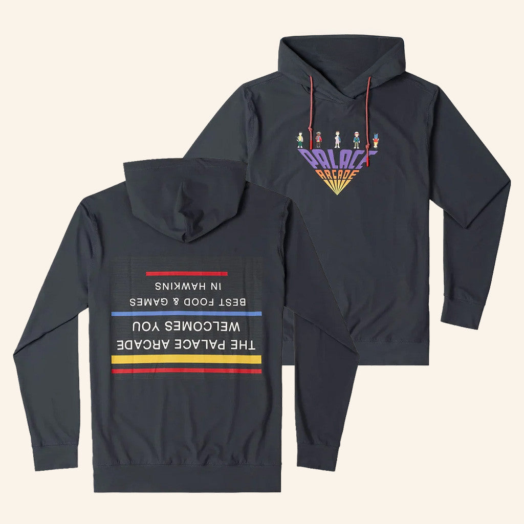 Stranger Things Merch Stranger Things x RSVLTS Palace Arcade Hoodie Gift Ideas For Him - Thriftgiftshop