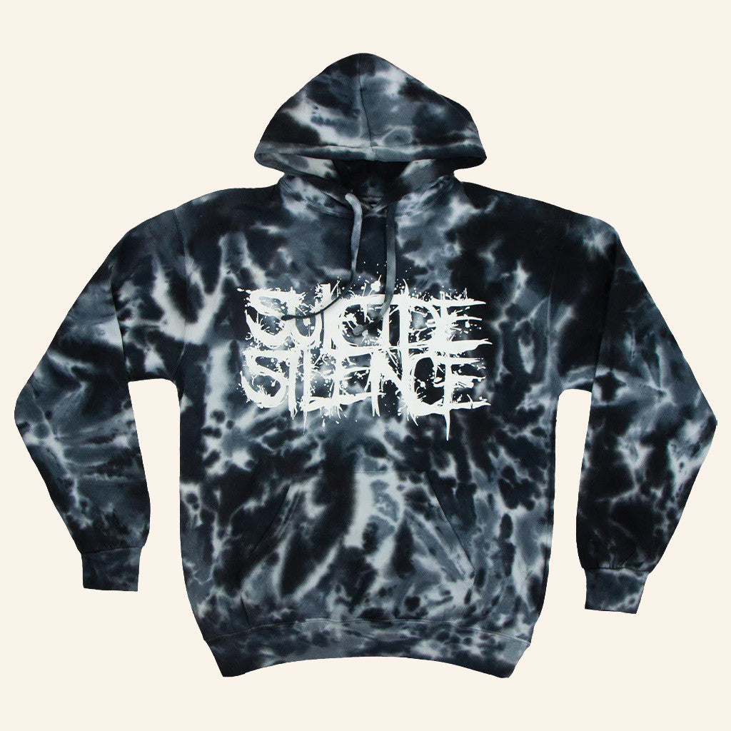 Suicide Silence Merch Suicide Silence White Logo Tie Dye Hoodie Gifts For Friends - Thriftgiftshop