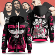 System Of A Down Hooded Varsity Jacket System Of A Down Merch Dad Gifts For Father's Day 2025 - Thriftgiftshop
