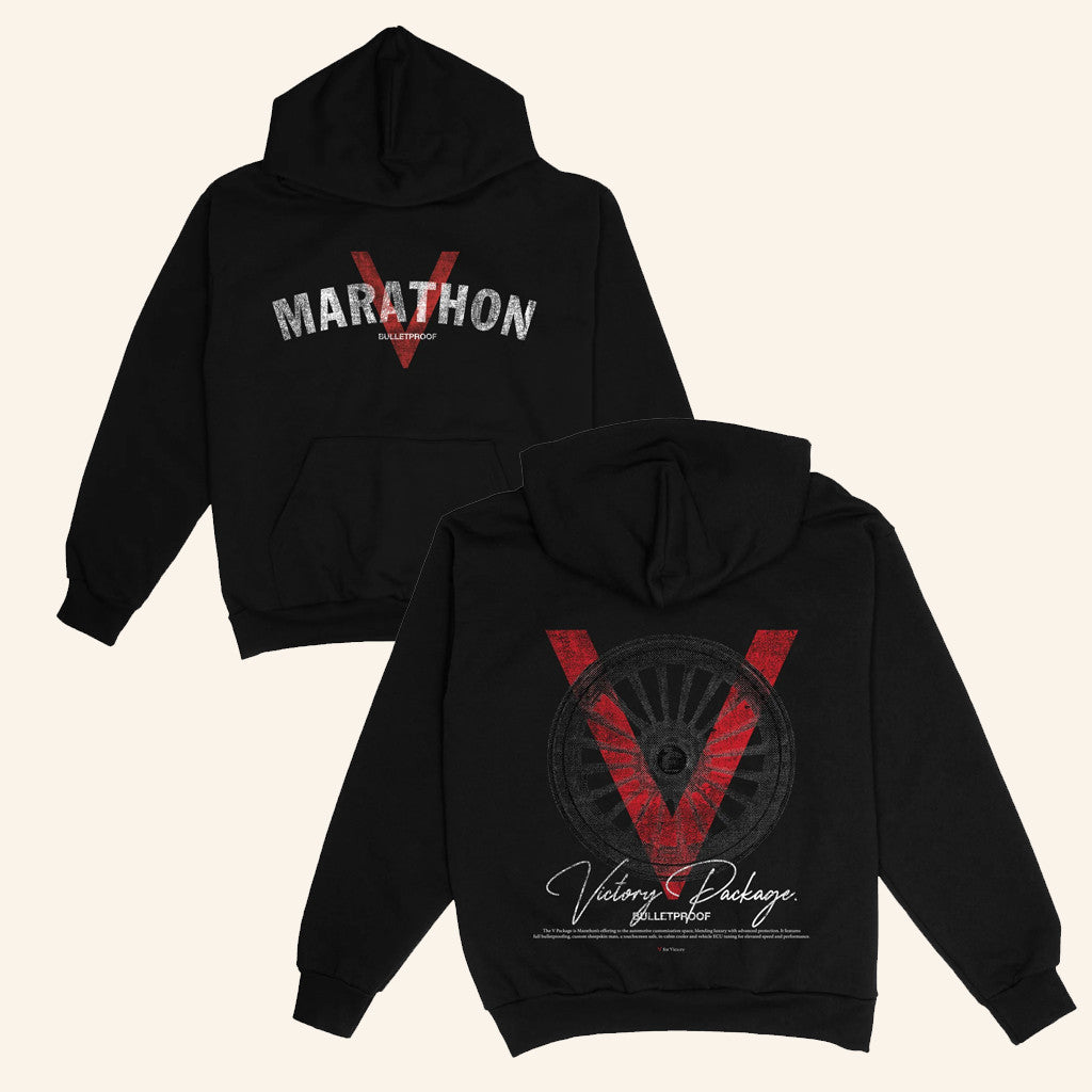 The Marathon Clothing Merch Marathon V For Victory Package Hoodie Black Gifts For Brother - Thriftgiftshop