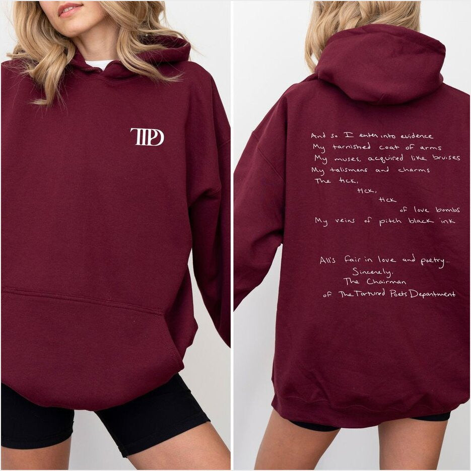 The Tortured Poets Department Hoodie Taylor Unisex Hoodie Gifts For Best Friend Merch Apparel - Thriftgiftshop