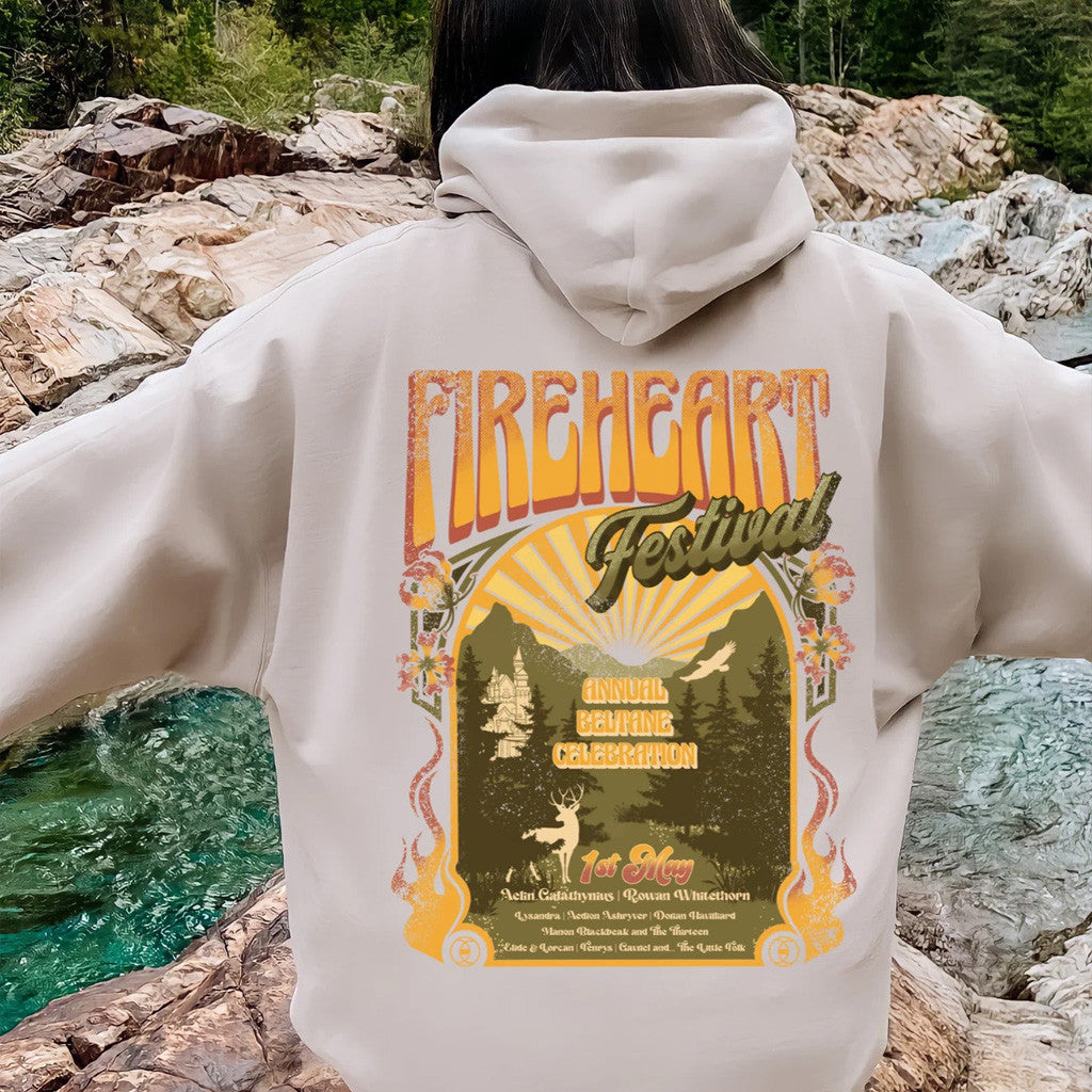 Throne Of Glass Merch Fireheart Festival Hoodie Birthday Present For Wife - Thriftgiftshop