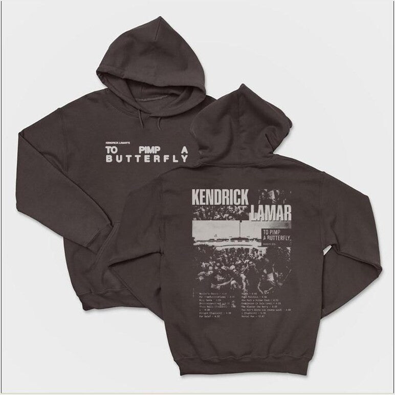 To Pimp A Butterfly Tracklist Album Hoodie Kendrick Lamar Retro Vintage Style Hoodie Gifts For Besties - Thriftgiftshop