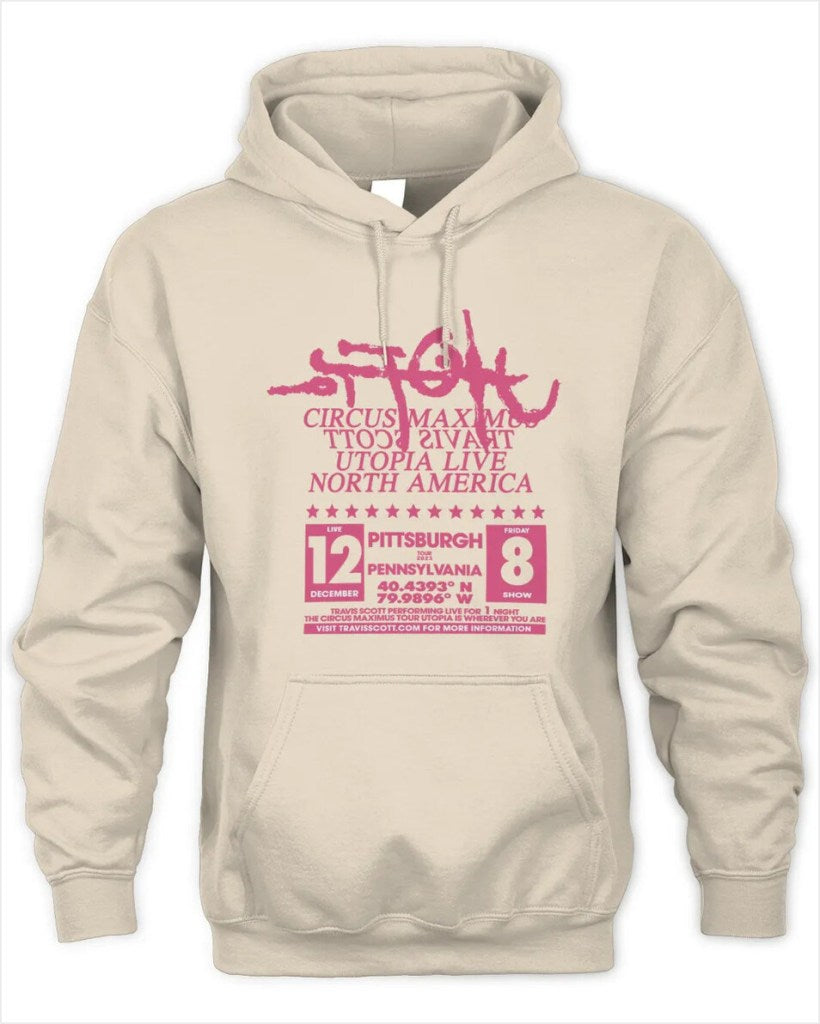 Travis Scott Tour Merch Utopia Is In Pittsburgh Hoodie Gifts For BFF Merch Apparel - Thriftgiftshop