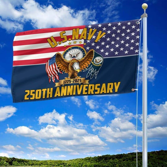 United States Navy Veteran Flag 1775 2025 250th Anniversary Outdoor Decor Military Gift Ideas