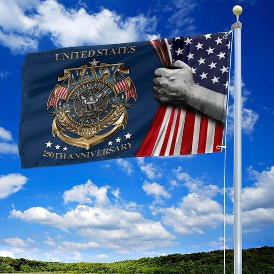 United States Navy Veteran Flag 250th Anniversary Outdoor Decor Gifts For Patriots