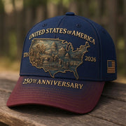 United States Of America 250th Anniversary Hat 1776 2026 Retro Map Cap Gift For Dad