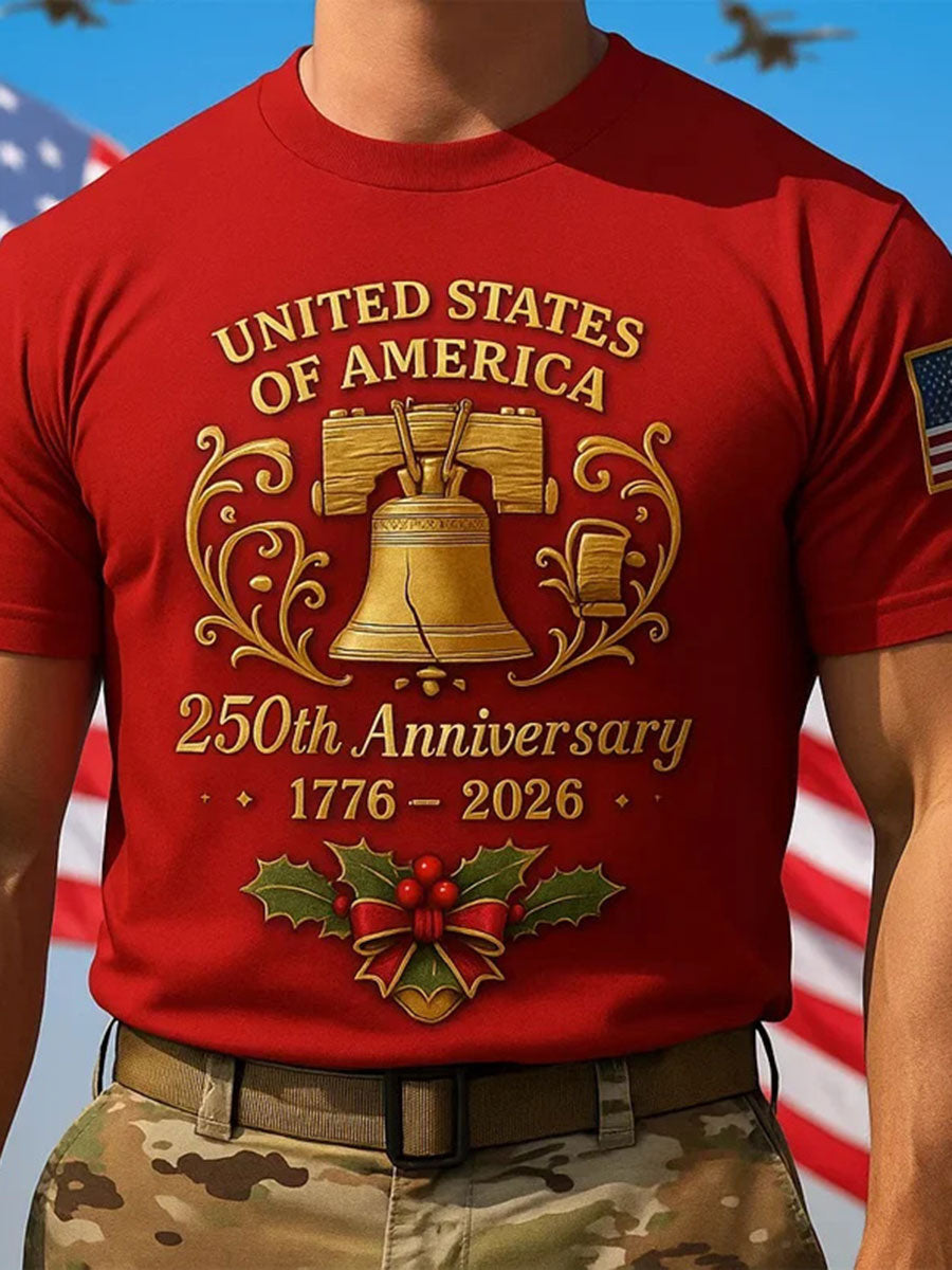 United States Of America 250th Anniversary T-Shirt Golden Bell Beautiful Gift For Veterans