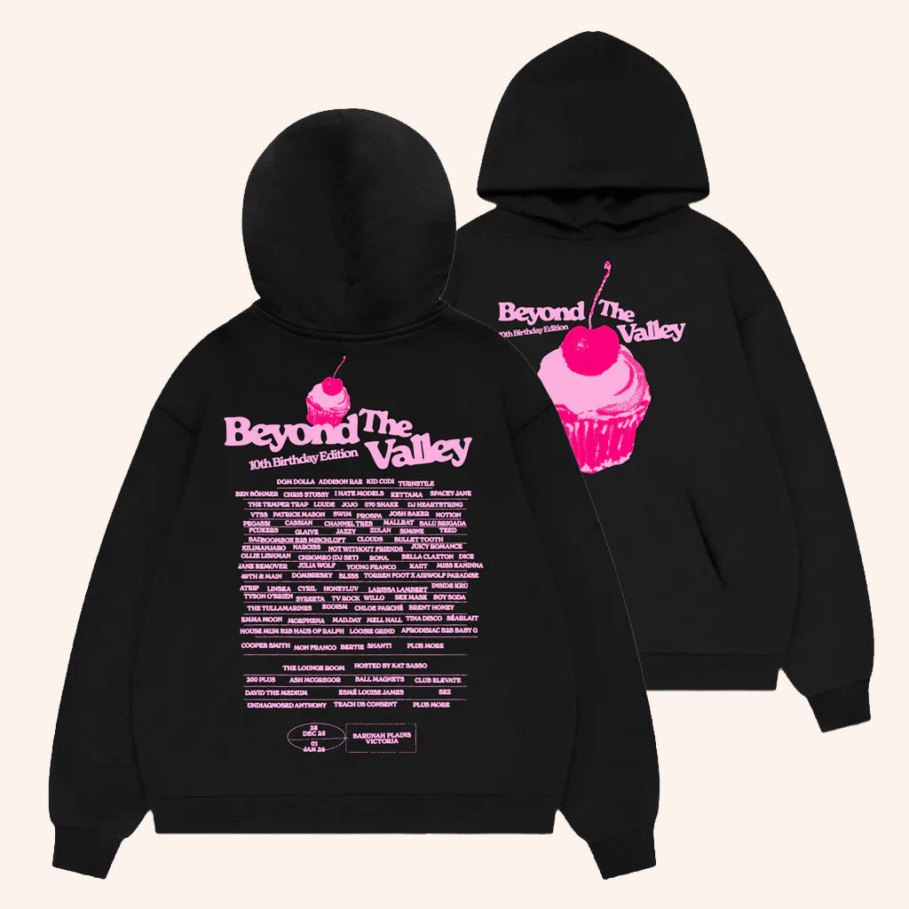 Untitled Group Merch Beyond The Valley 10th Birthday Cupcake Hoodie Gifts For Music Fans - Thriftgiftshop