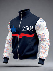US 250th Anniversary Jacket Firework Beautiful Present Clothing For Veterans