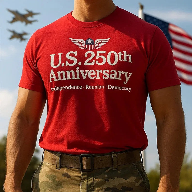 US 250th Anniversary T-Shirt Independence Reunion Democracy Tee Shirt Gift For Him